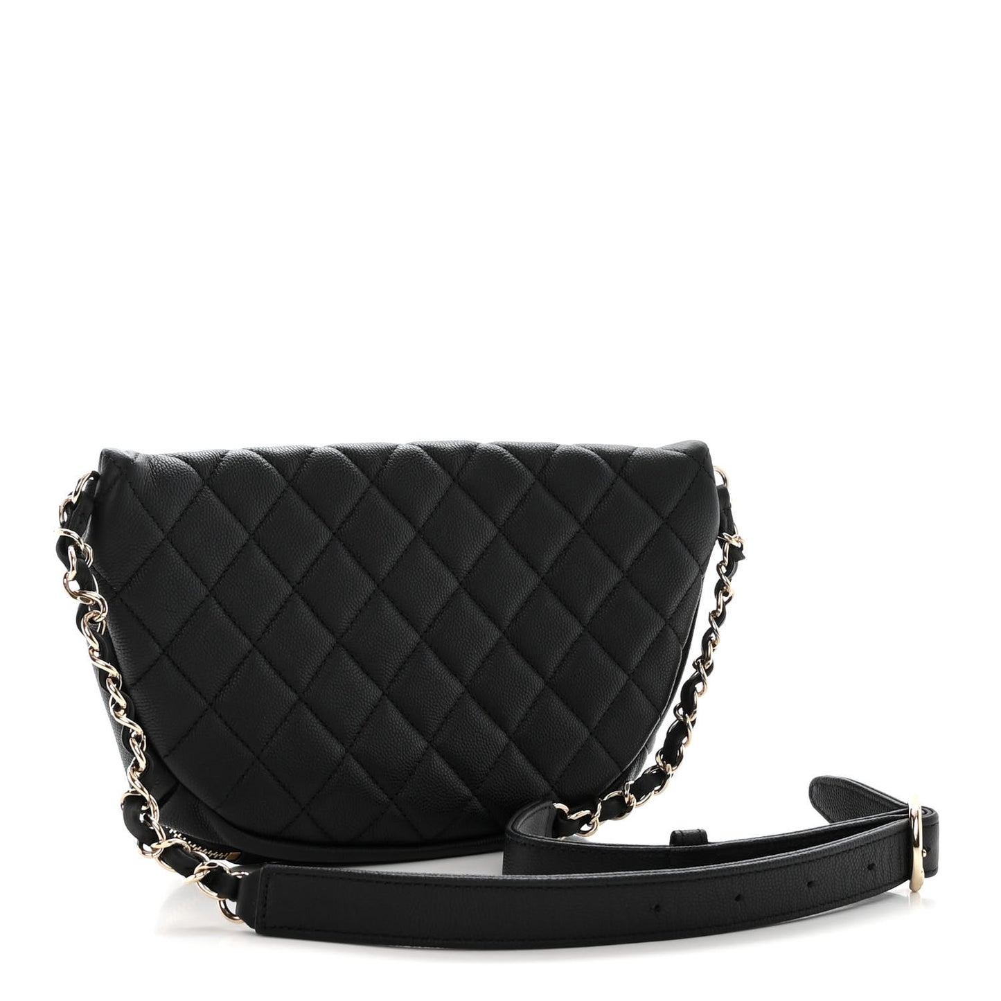 Caviar Quilted Business Affinity Waist Belt Bag Black
