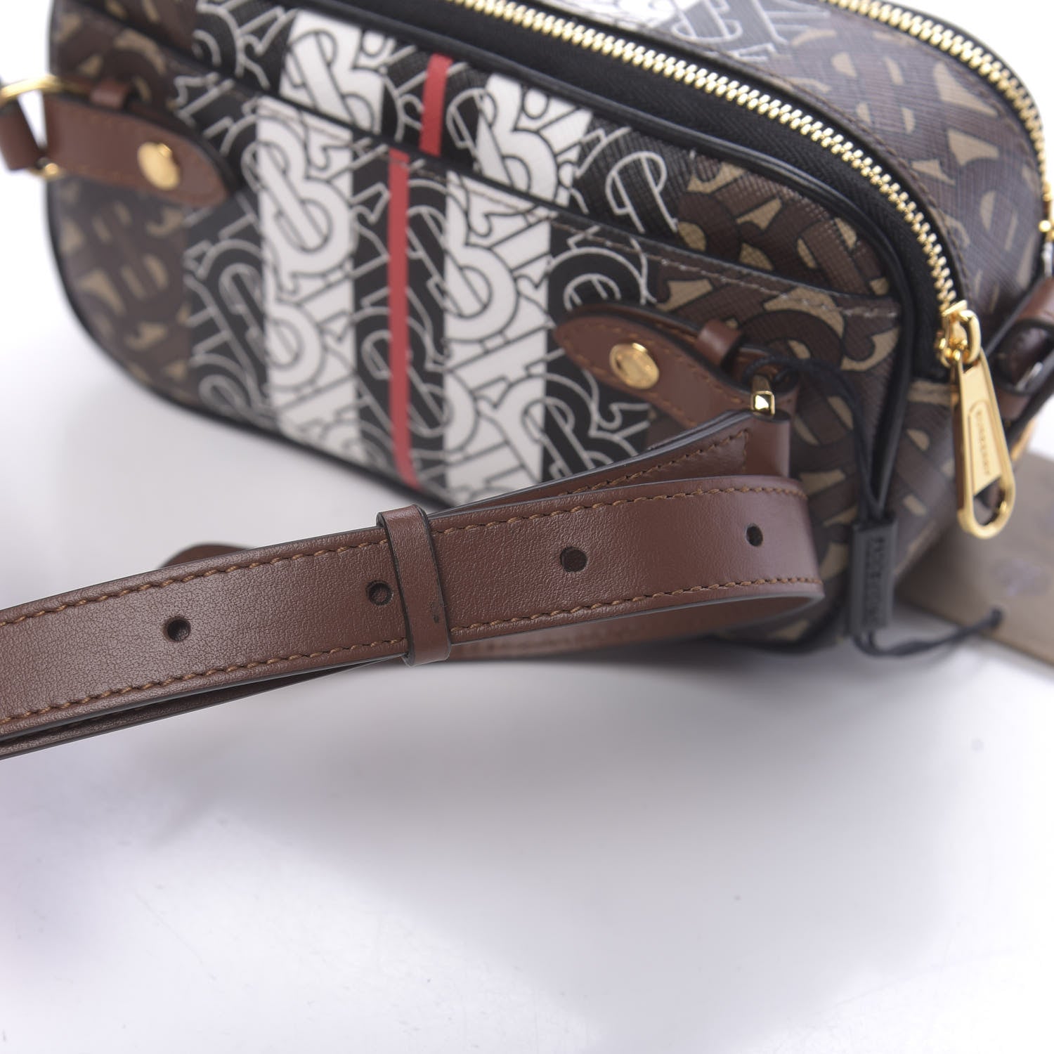 Burberry E-Canvas Monogram Stripe Convertible Camera Bag 13 of 13