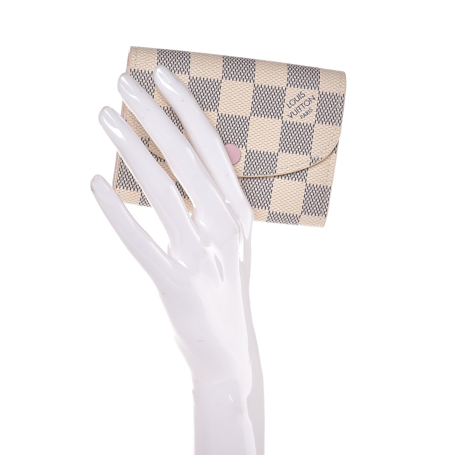 Louis Vuitton Damier Azur Rosalie Coin Purse Rose Ballerine 2 of 8