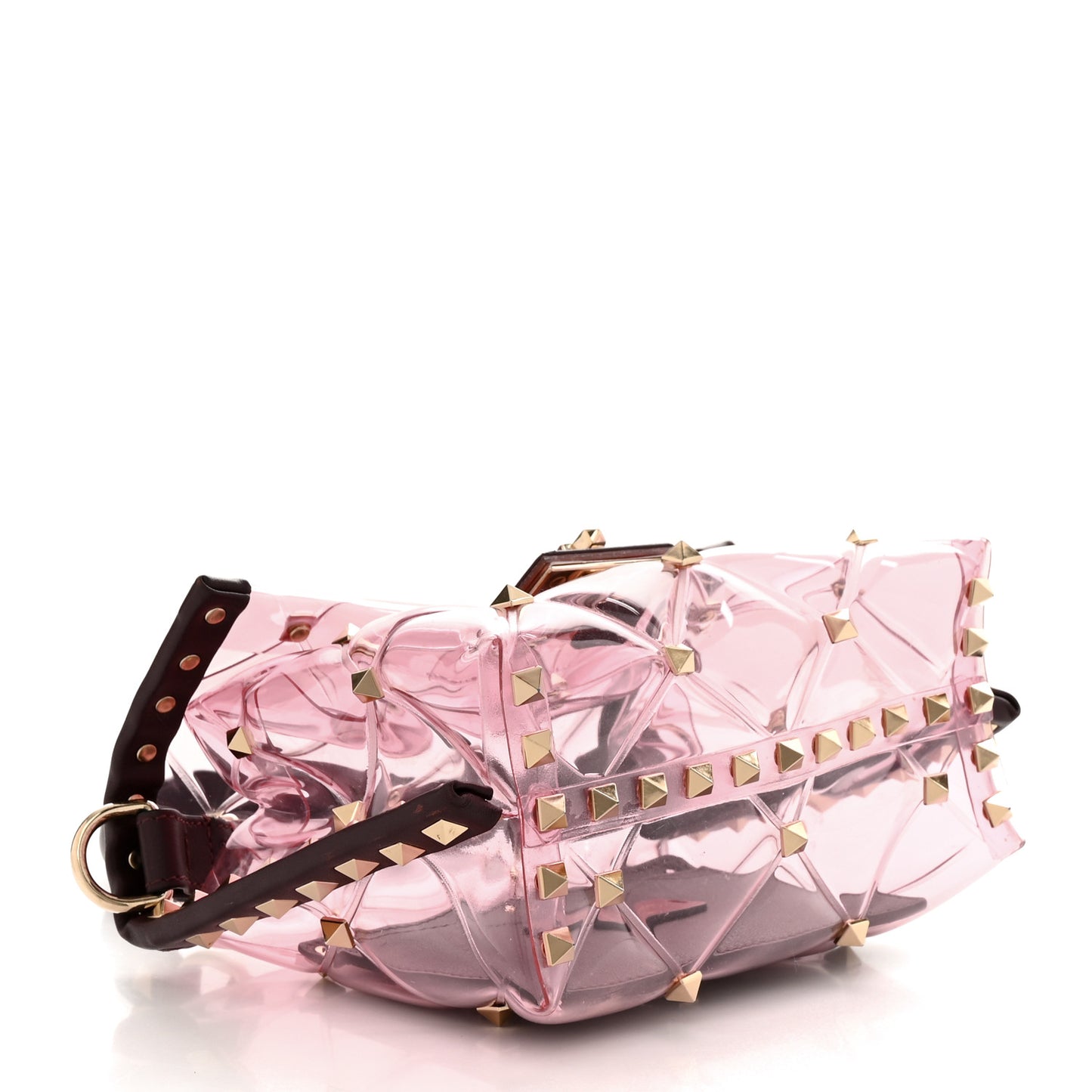 PVC Mini Candystud Top Handle Bag Rubin
