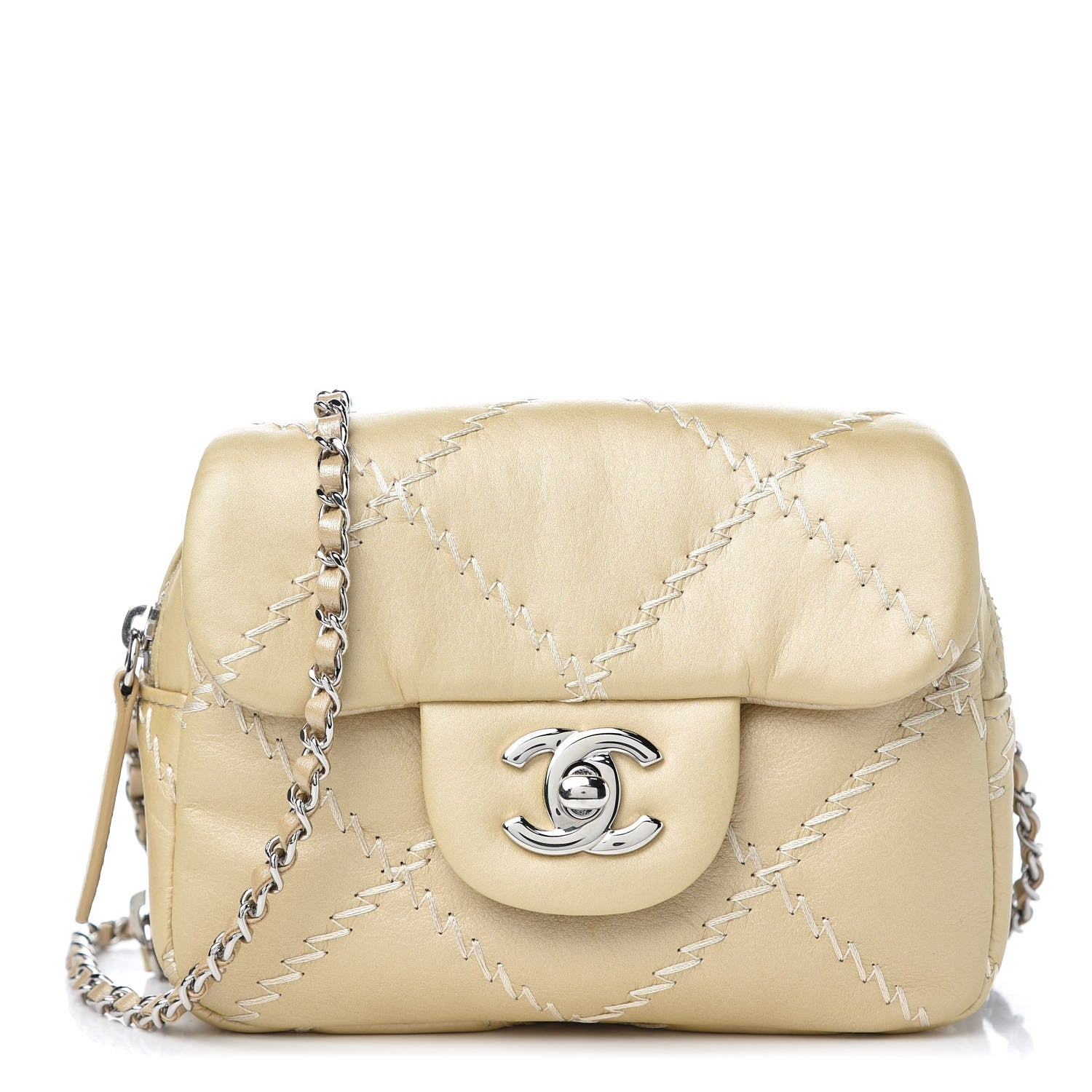 Chanel Metallic Lambskin Stitched New Mini Flap Gold 1 of 12