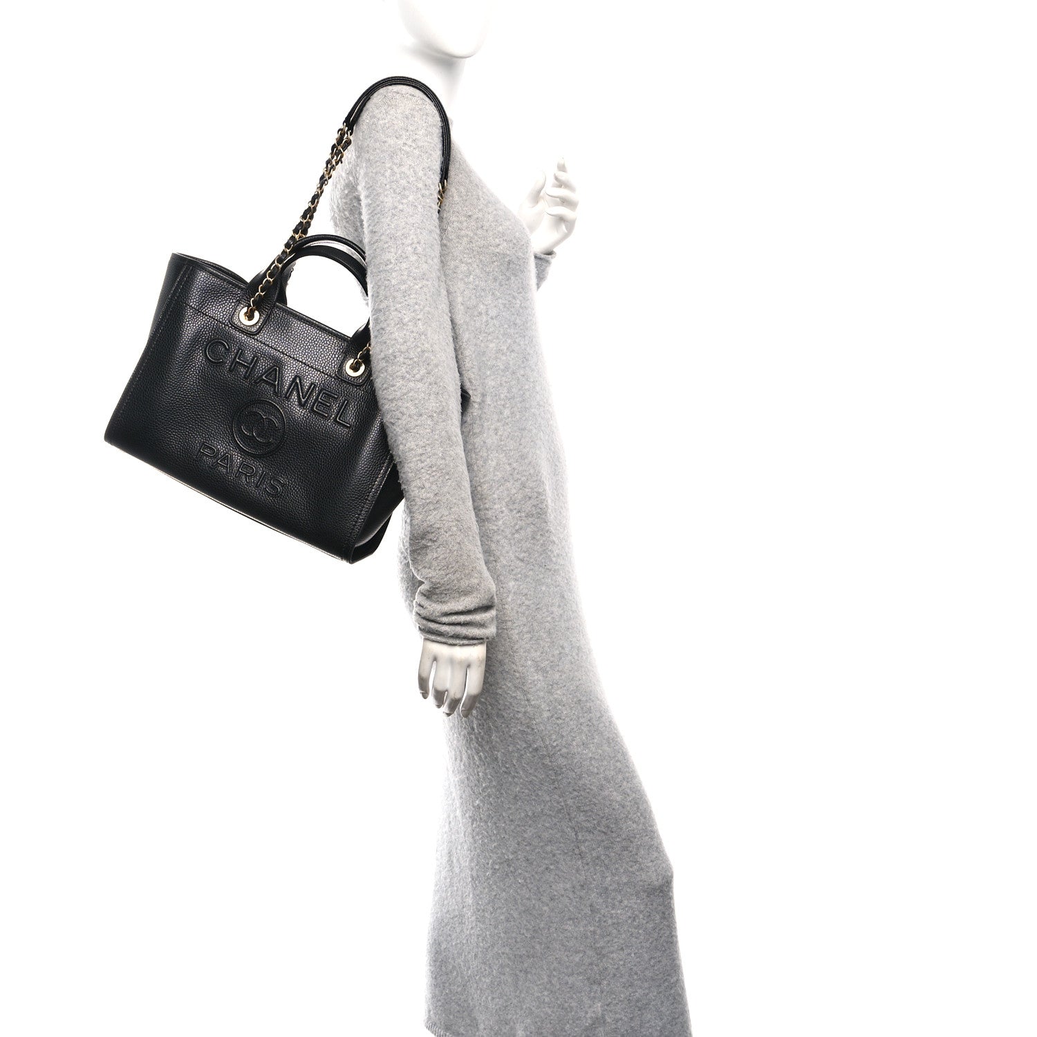 Chanel Calfskin Small Deauville Tote Black 2 of 11