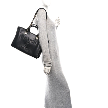 Chanel Calfskin Small Deauville Tote Black 2 of 11