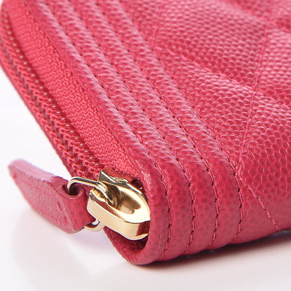 Chanel Caviar Quilted Boy Zip Around Coin Purse Wallet Fuchsia 5 of 10