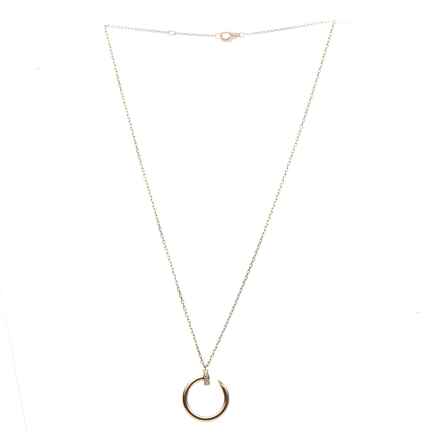 18K Pink Gold Diamond Juste Un Clou Pendant Necklace