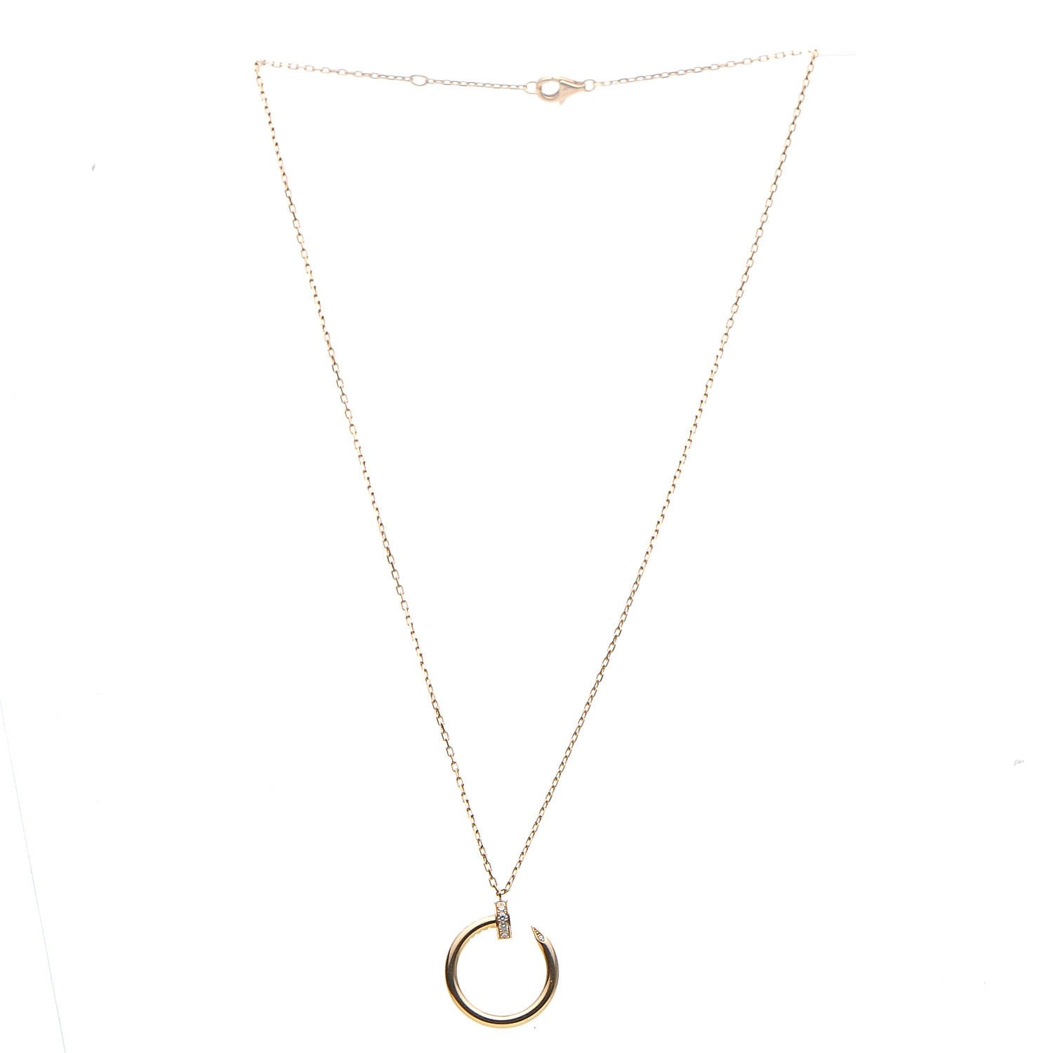 Cartier 18K Pink Gold Diamond Juste Un Clou Pendant Necklace 4 of 7