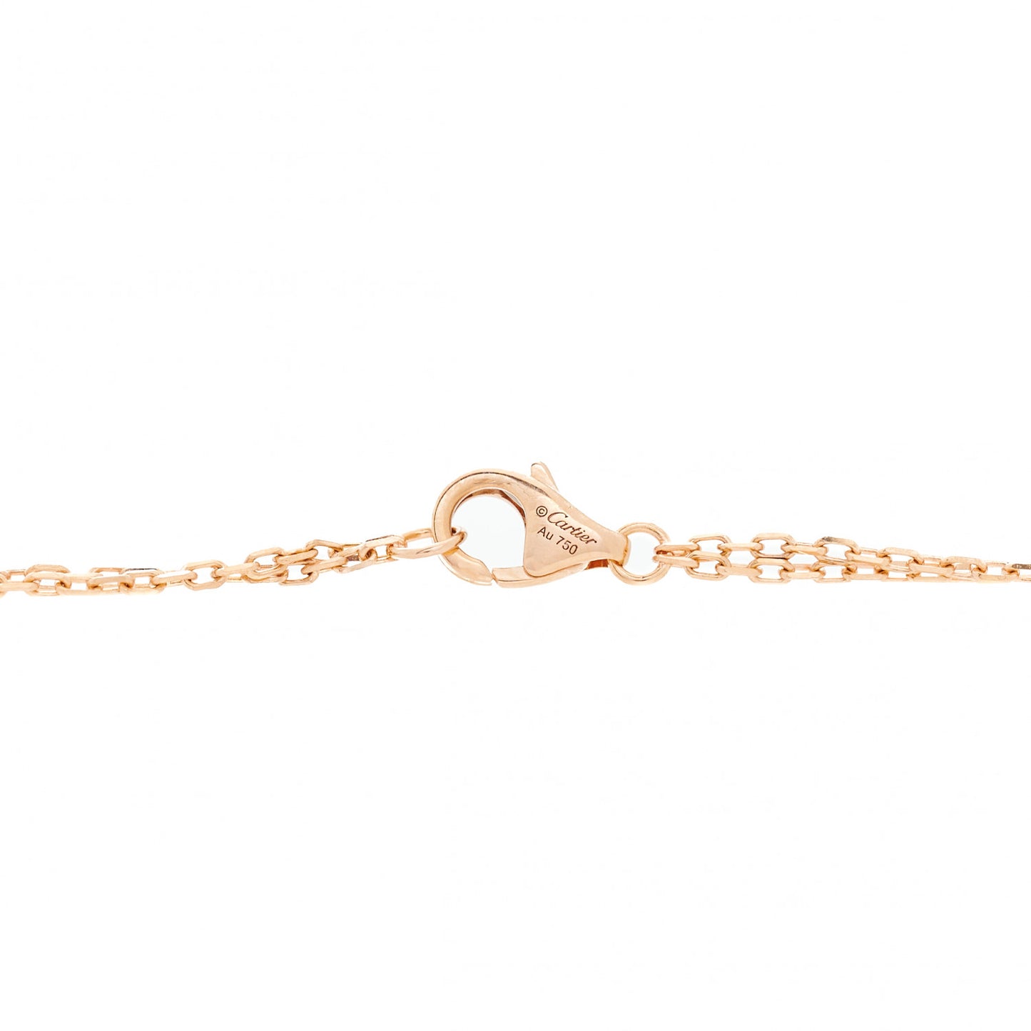 18K Pink Gold 2 Diamond LOVE Necklace