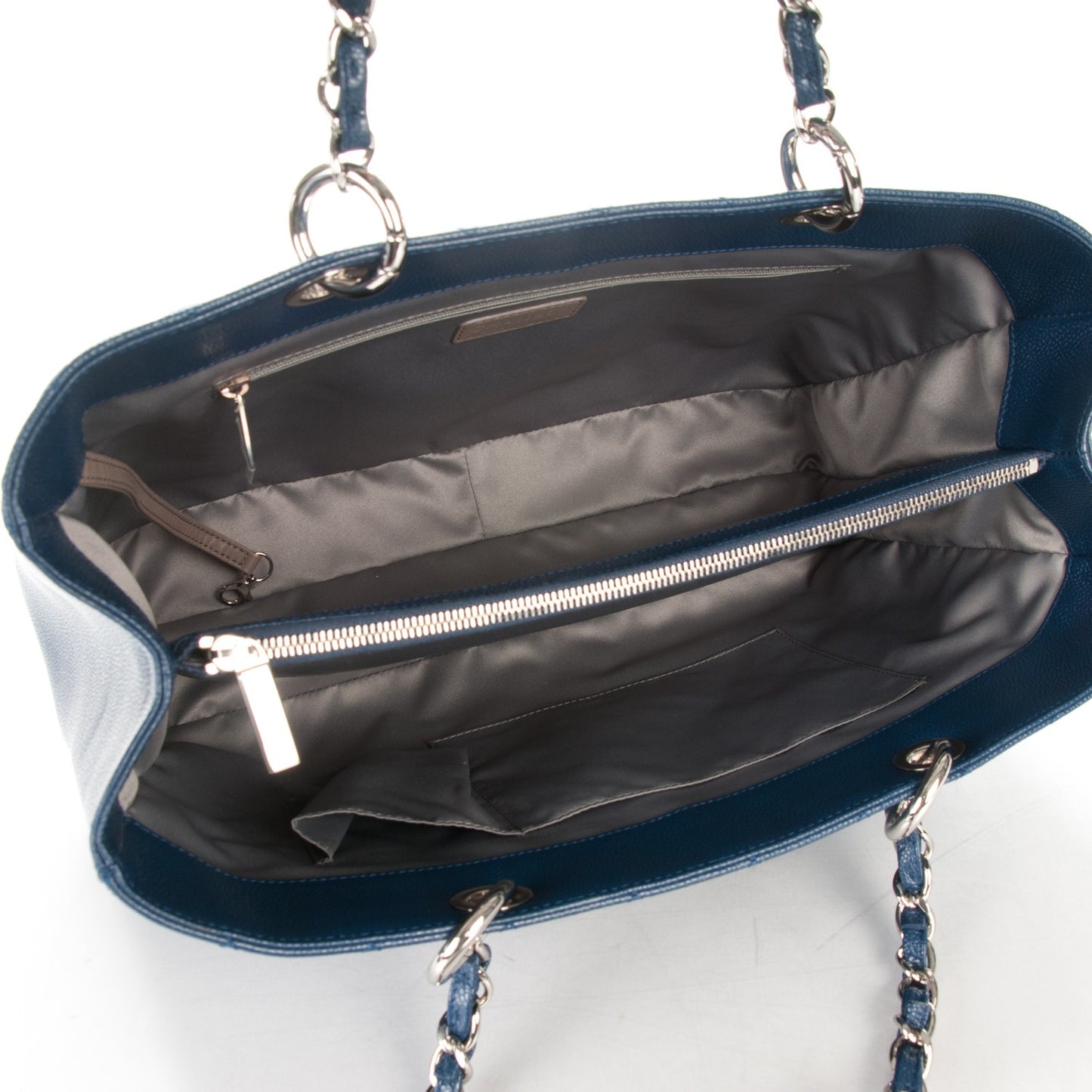 Caviar Quilted XL Grand Shopping Tote GST Navy Blue