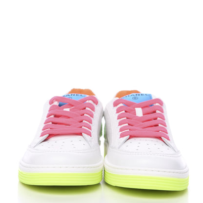 Chanel Calfskin Womens Logo Sneakers 38.5 White Multicolor 2 of 9