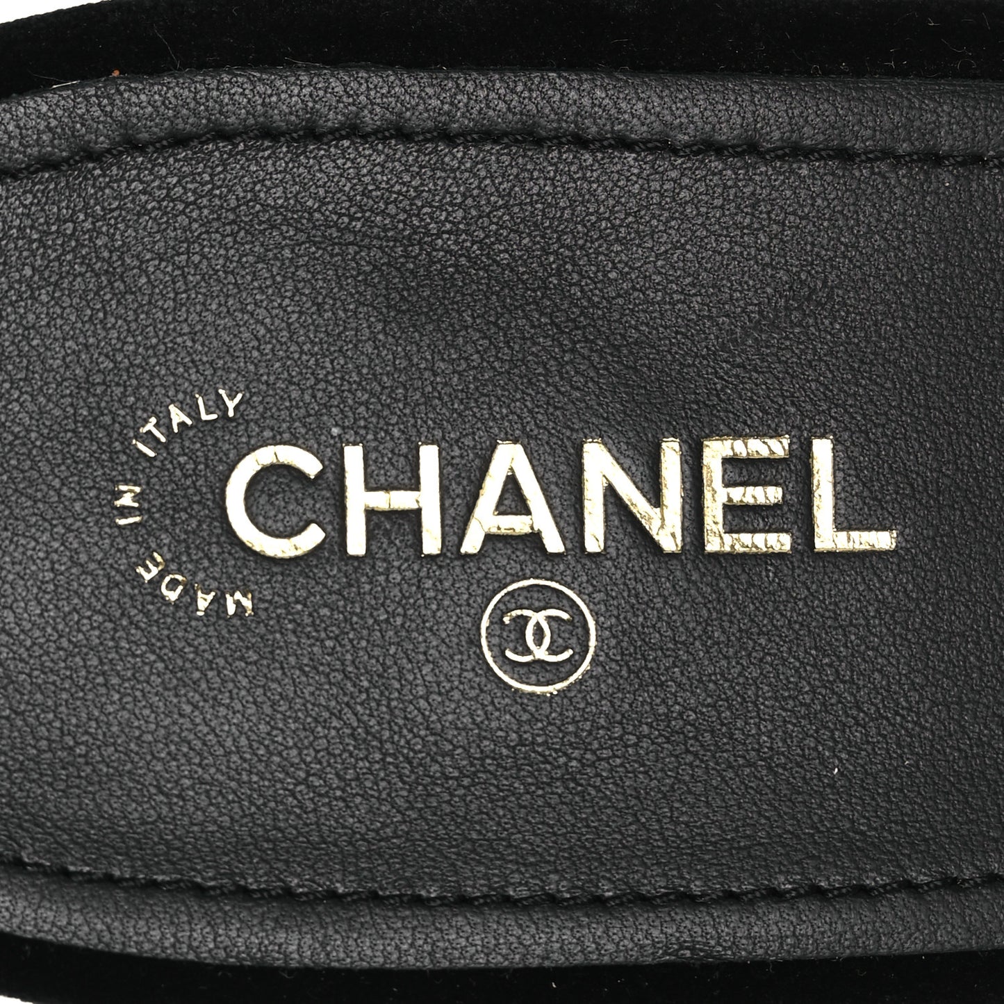 Velvet Pearl Camellia Slide Sandals 41 Black