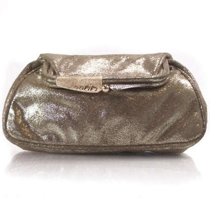 Fendi Metallic Calfskin Borderline Clutch Gold 1 of 10