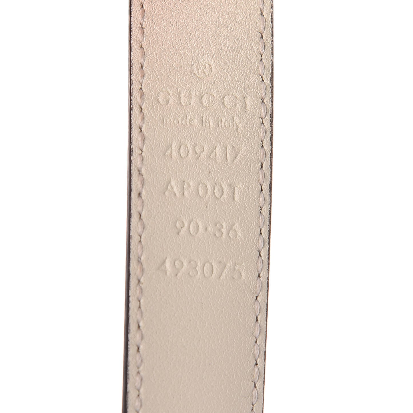 Calfskin Double G 20mm Belt 90 36 Mystic White