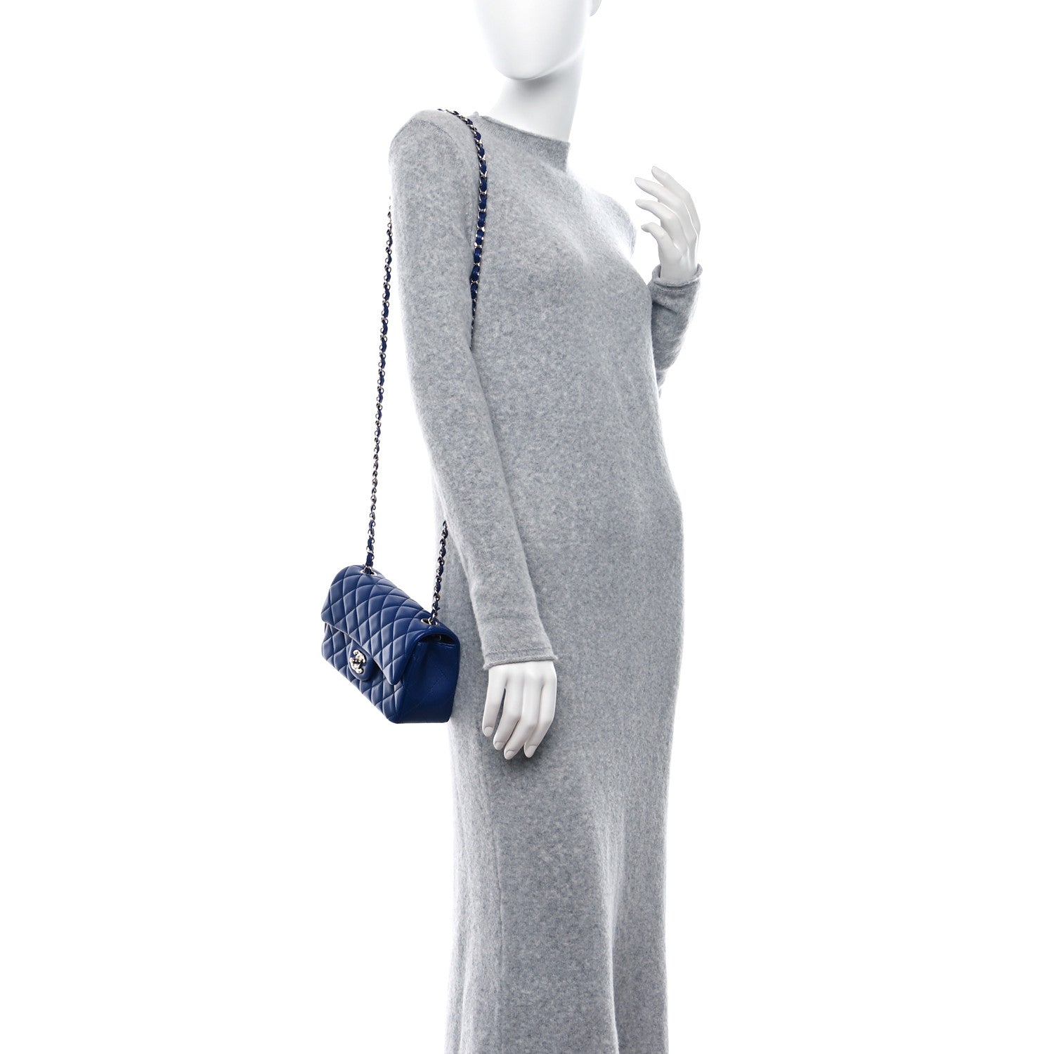 Chanel Lambskin Quilted Mini Rectangular Flap Royal Blue 2 of 11
