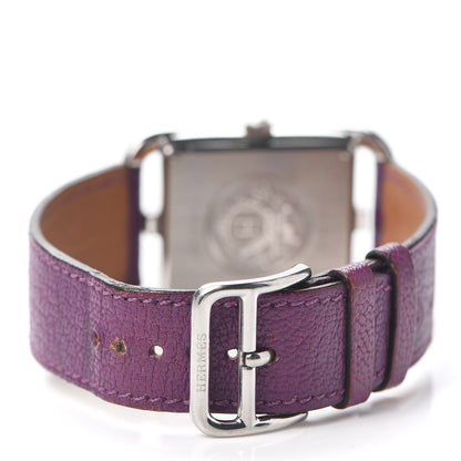 Hermes Stainless Steel Chevre Mysore 29mm Cape Cod Quartz Watch Cyclamen 3 of 7