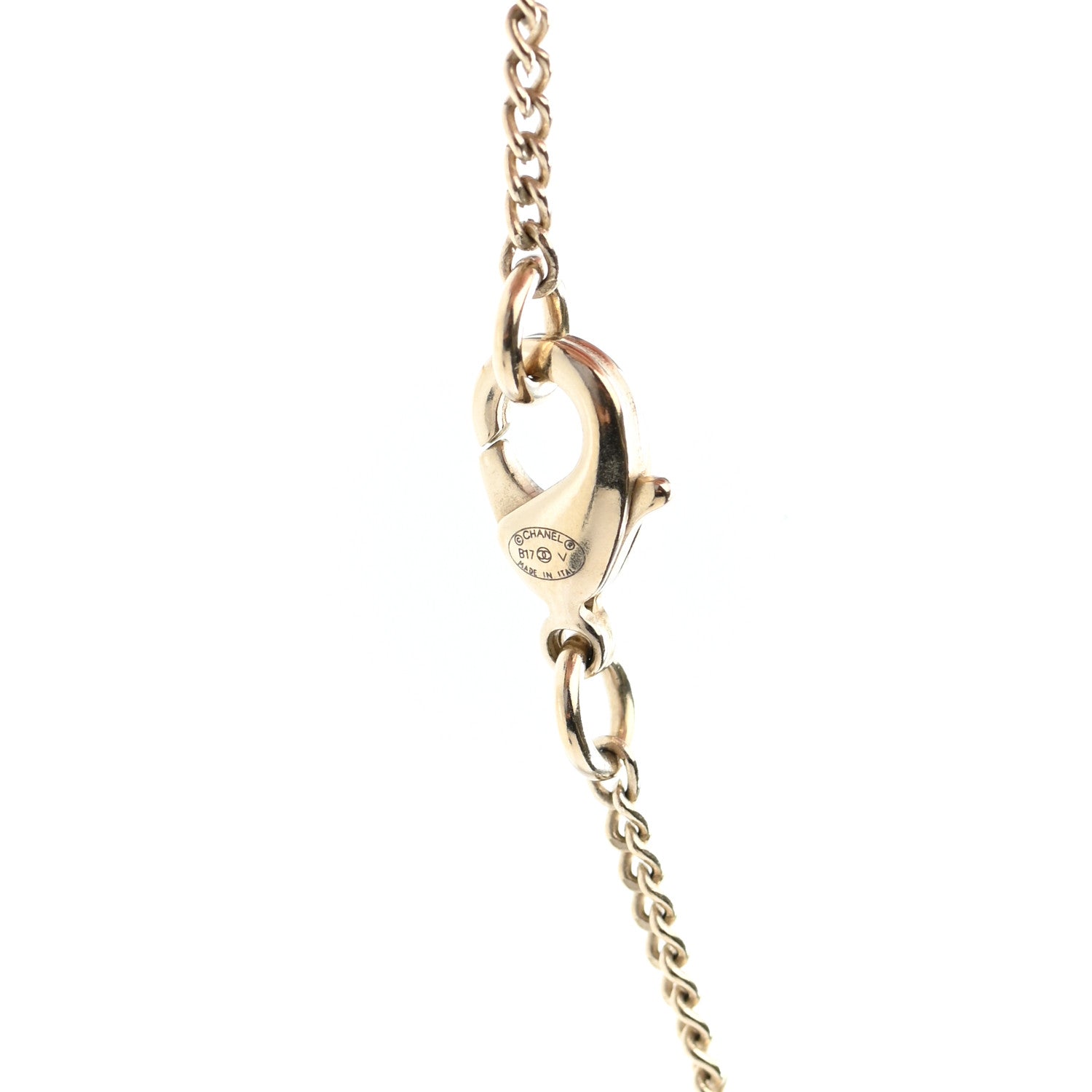 Chanel Pearl CC Pendant Necklace Gold 6 of 9