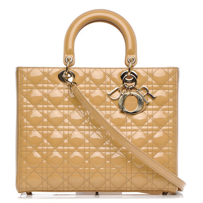 Christian Dior Patent Cannage Large Lady Dior Beige 1 of 7