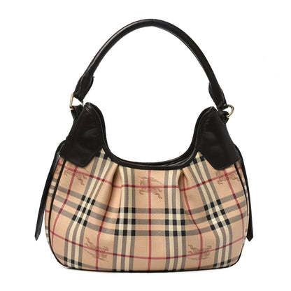 Burberry Haymarket Check Small Brooklyn Hobo Brown 1 of 11