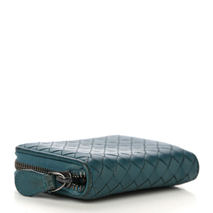 Bottega Veneta Nappa Intrecciato Zip Around Coin Purse Lagoon 4 of 22