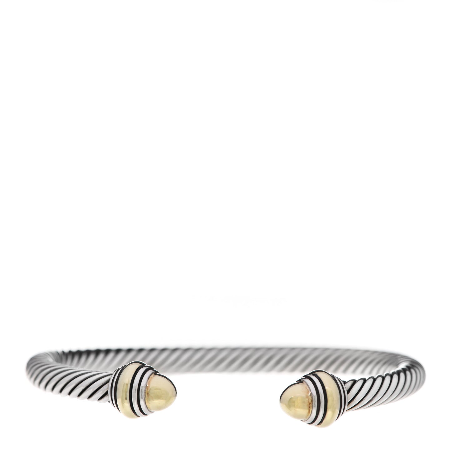 Sterling Silver 14K Yellow Gold 5mm Cable Classics Dome Bracelet