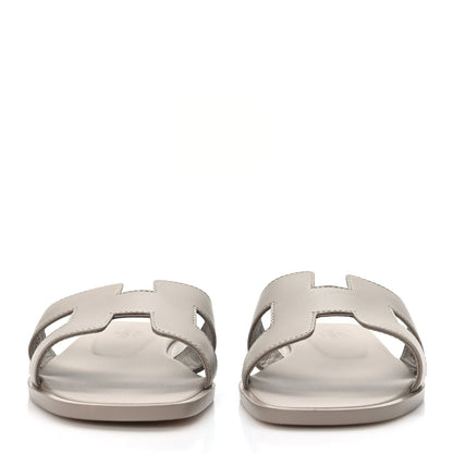 Hermes Box Calfskin Oran Sandals 35.5 Beige Mastic 2 of 9