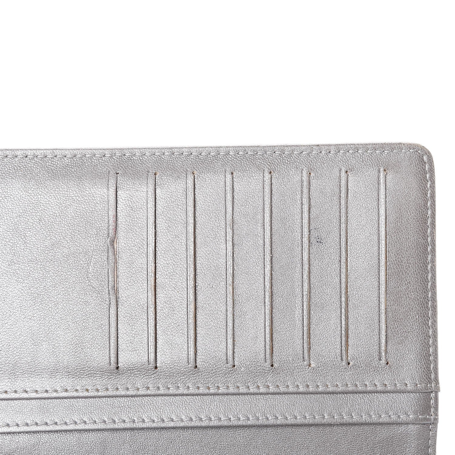 Chanel Lambskin Camellia Embossed Yen Wallet Black 9 of 15