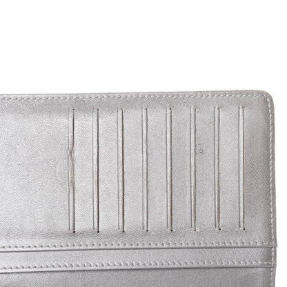 Chanel Lambskin Camellia Embossed Yen Wallet Black 9 of 15