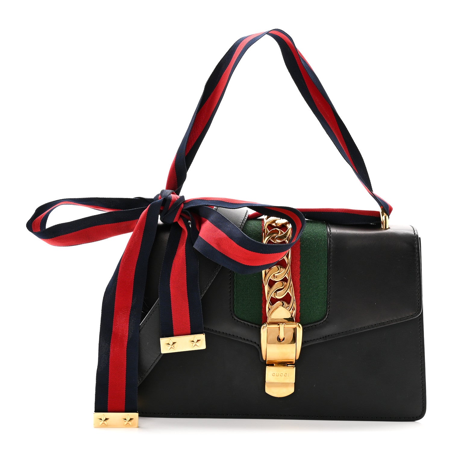 Gucci Calfskin Small Sylvie Shoulder Bag Black 1 of 10