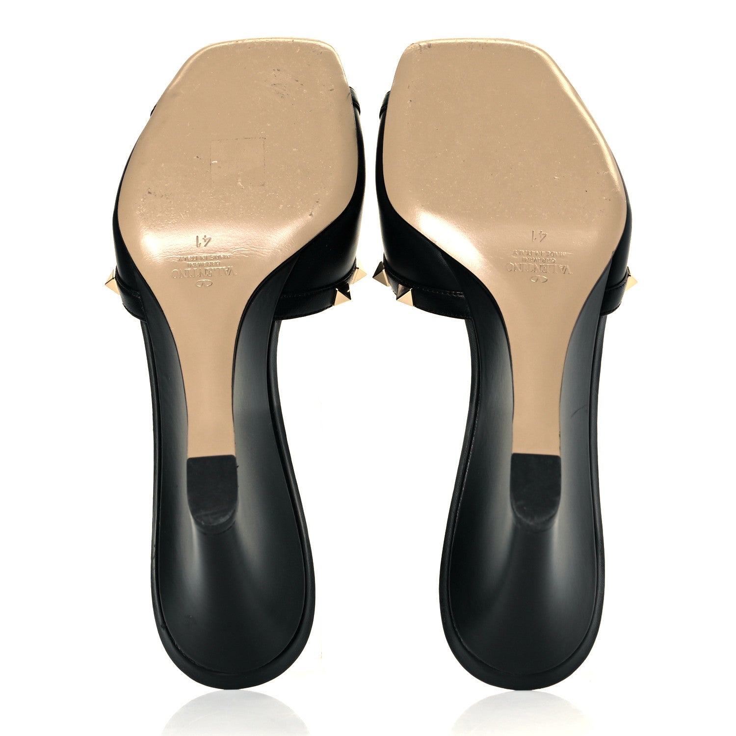 Valentino Garavani Calfskin Rockstud Wedge Sandals 41 Black 11 of 24