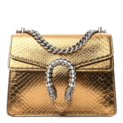 Gucci Snakeskin Mini Dionysus Shoulder Bag Gold 1 of 10