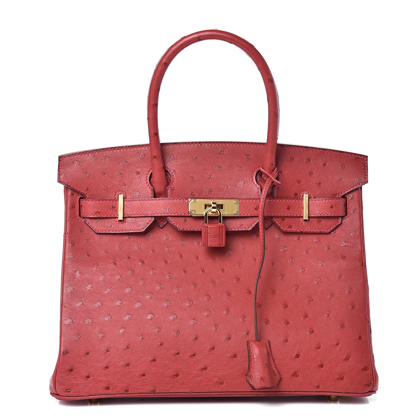 Ostrich Horseshoe Birkin 30 Rouge Vif