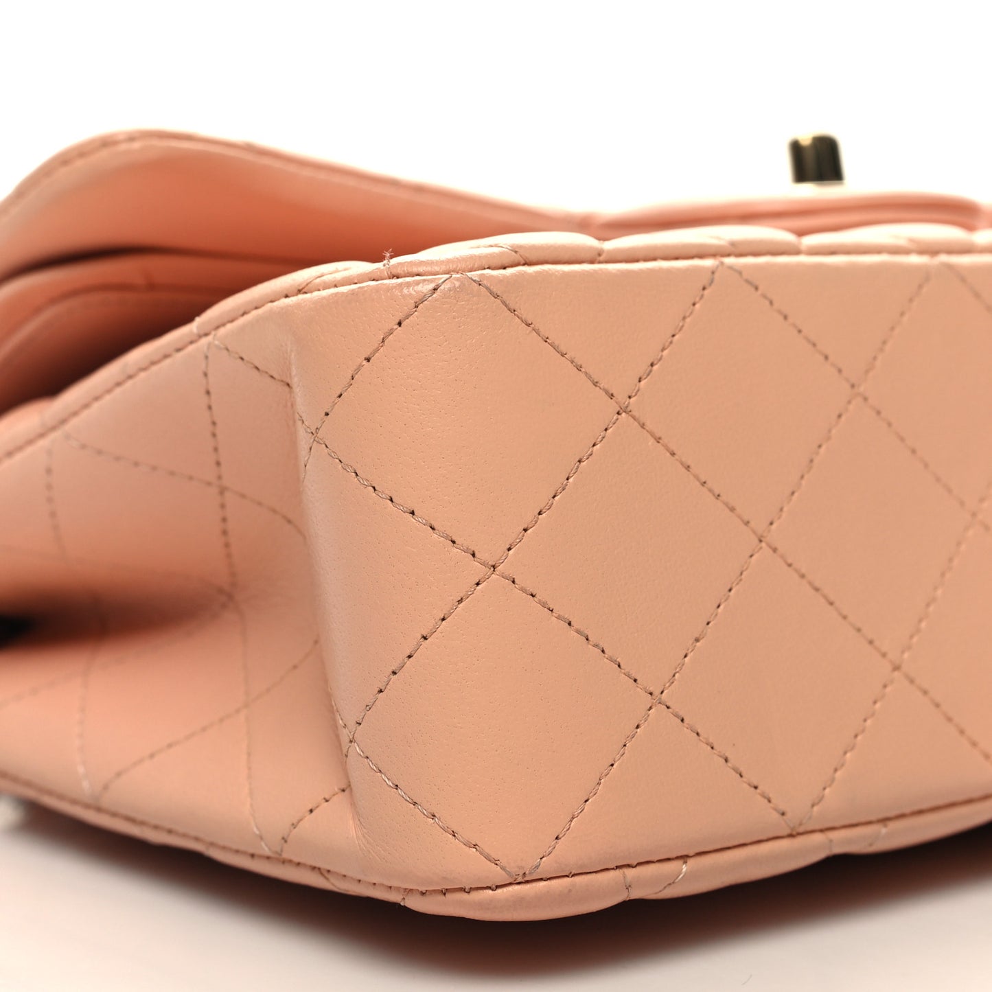 Lambskin Quilted Small Double Flap Light Pink