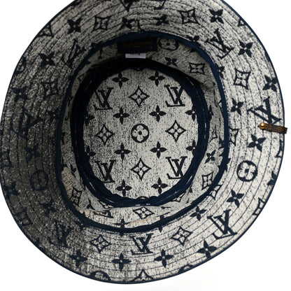 Louis Vuitton Monogram Denim Jacquard Bob Bucket Hat M Blue 7 of 8