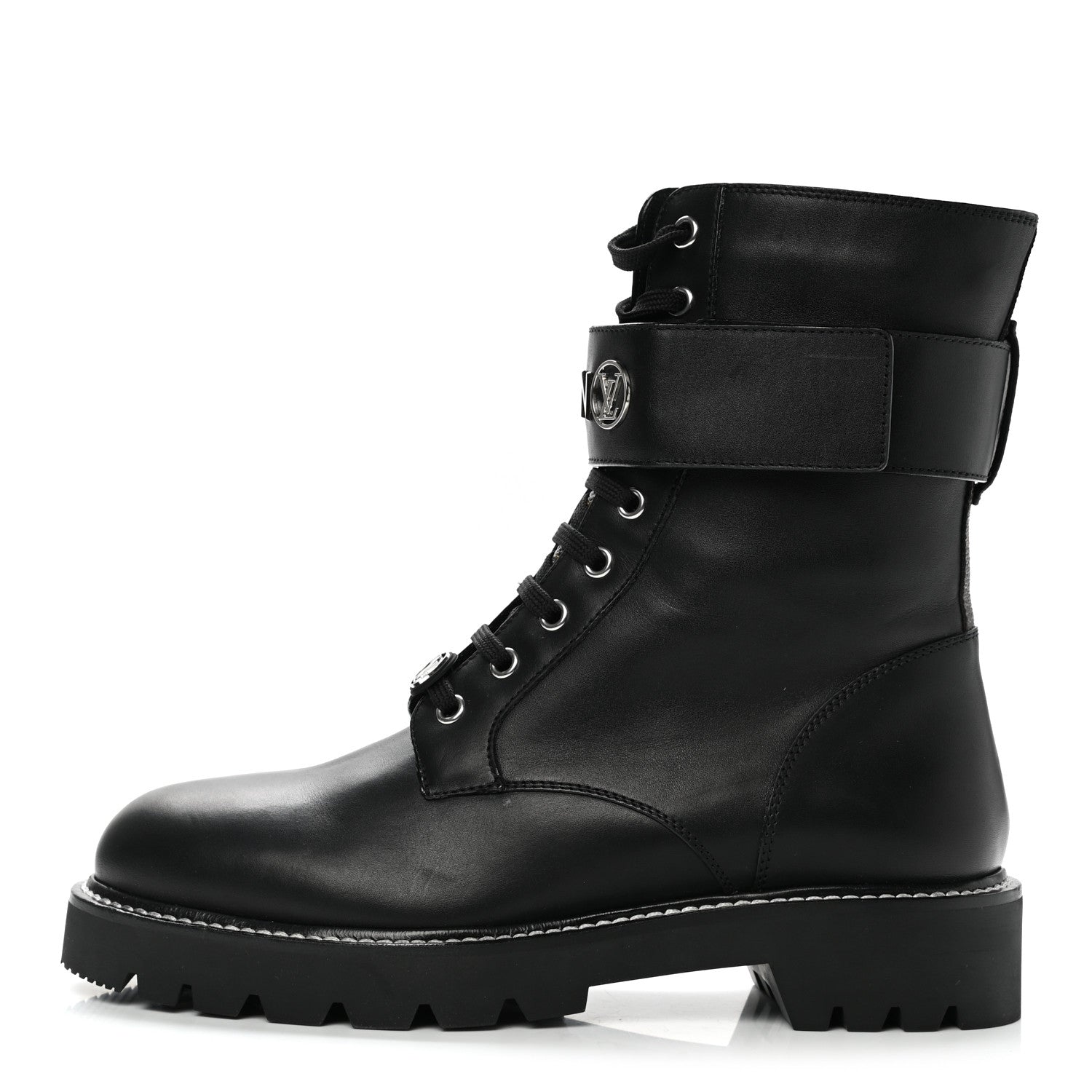 Louis Vuitton Calfskin Territory Flat Ranger Boots 40 Black 1 of 8