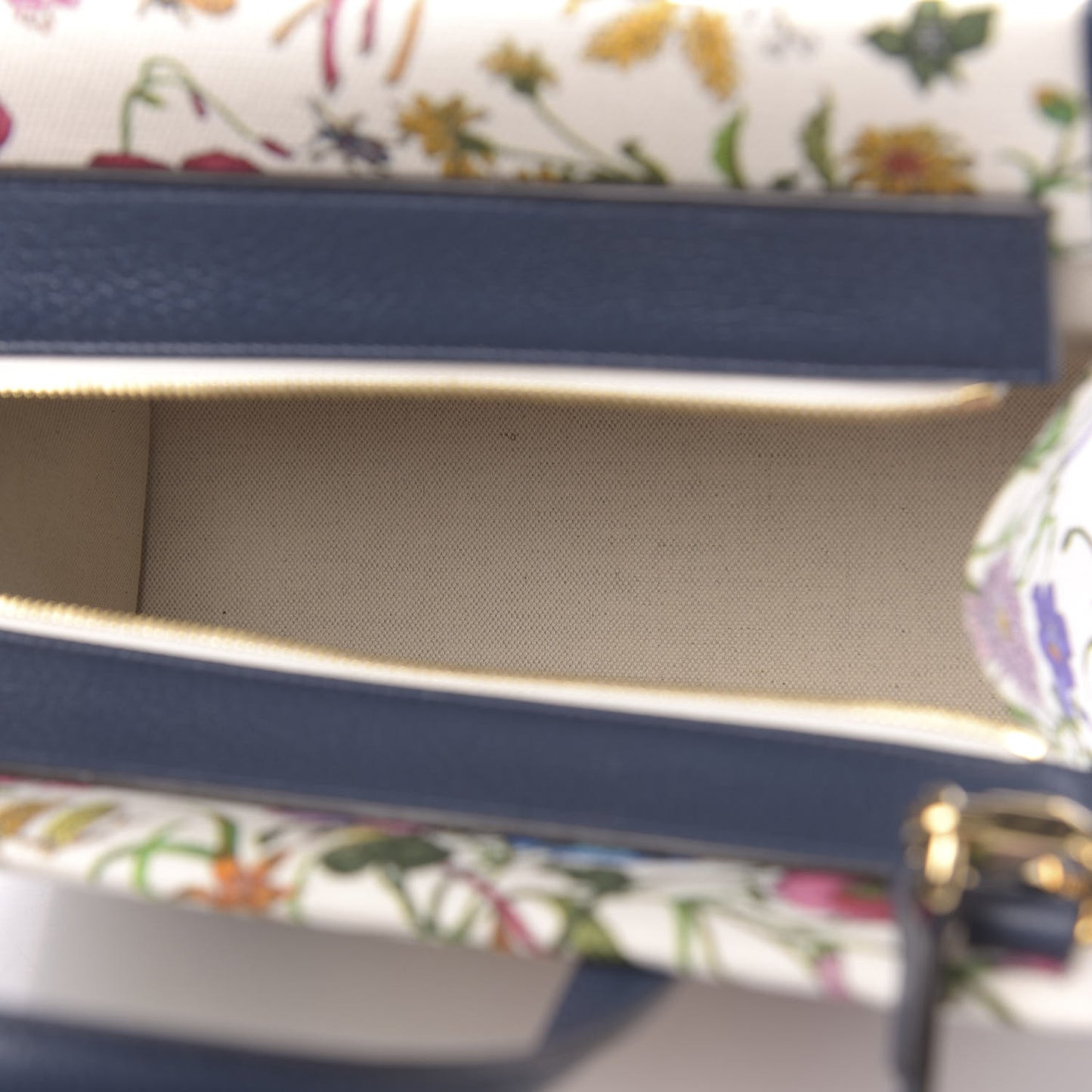 Canvas Medium Flora Tote White Multicolor Blue Agata