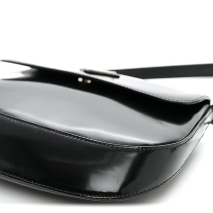 Prada Spazzolato Cleo Flap Shoulder Bag Black 8 of 8