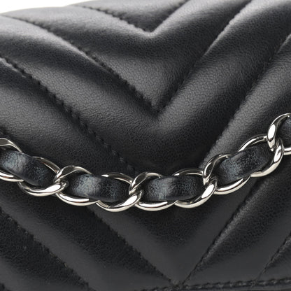Chanel Lambskin Chevron Quilted Mini Rectangular Flap Black 11 of 15