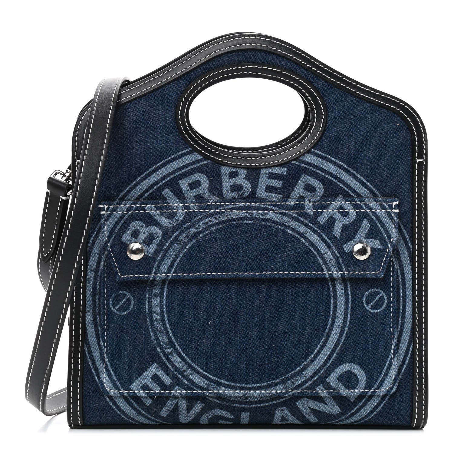 Burberry Denim Smooth Calfskin Mini Pocket Bag Blue 1 of 9