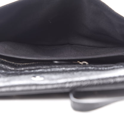 Balenciaga Agneau Giant 12 Silver Hardware Envelope Strap Clutch Black 4 of 9