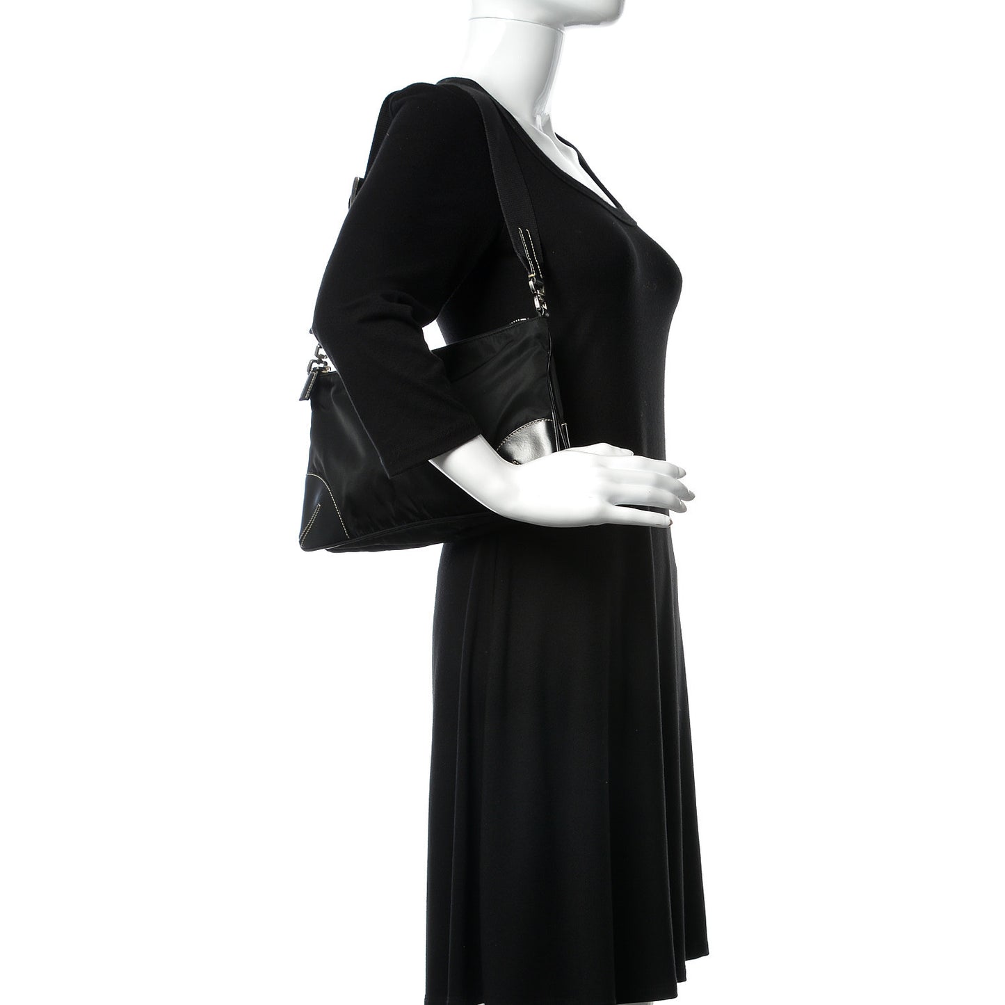 Tessuto Nylon Shoulder Bag Black