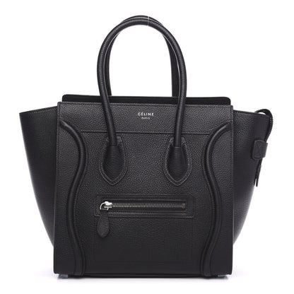 Celine Drummed Calfskin Micro Luggage Black 1 of 8