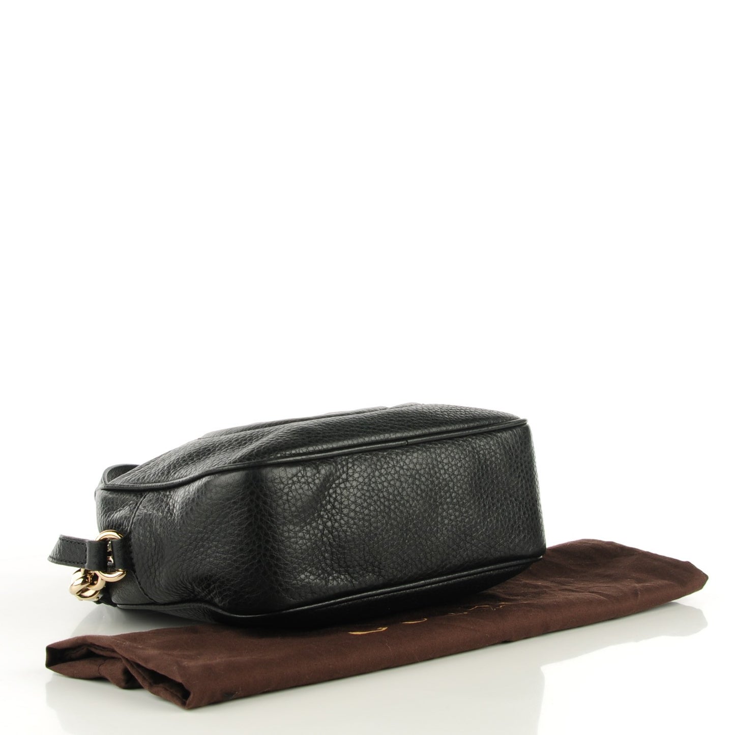 Pebbled Calfskin Small Soho Disco Bag Black