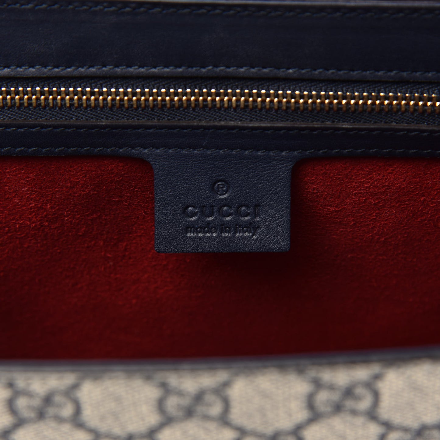 GG Supreme Monogram Calfskin Medium Padlock Shoulder Bag Beige Blue Mystic White Hibiscus Red