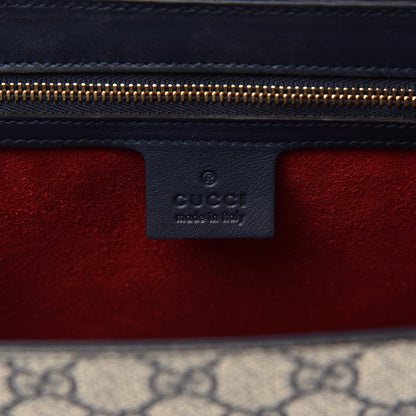 Gucci GG Supreme Monogram Calfskin Medium Padlock Shoulder Bag Beige Blue Mystic White Hibiscus Red 7 of 15