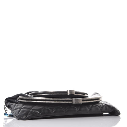 Chanel Lambskin Quilted Frame Clasp Flap Clutch Black 4 of 8