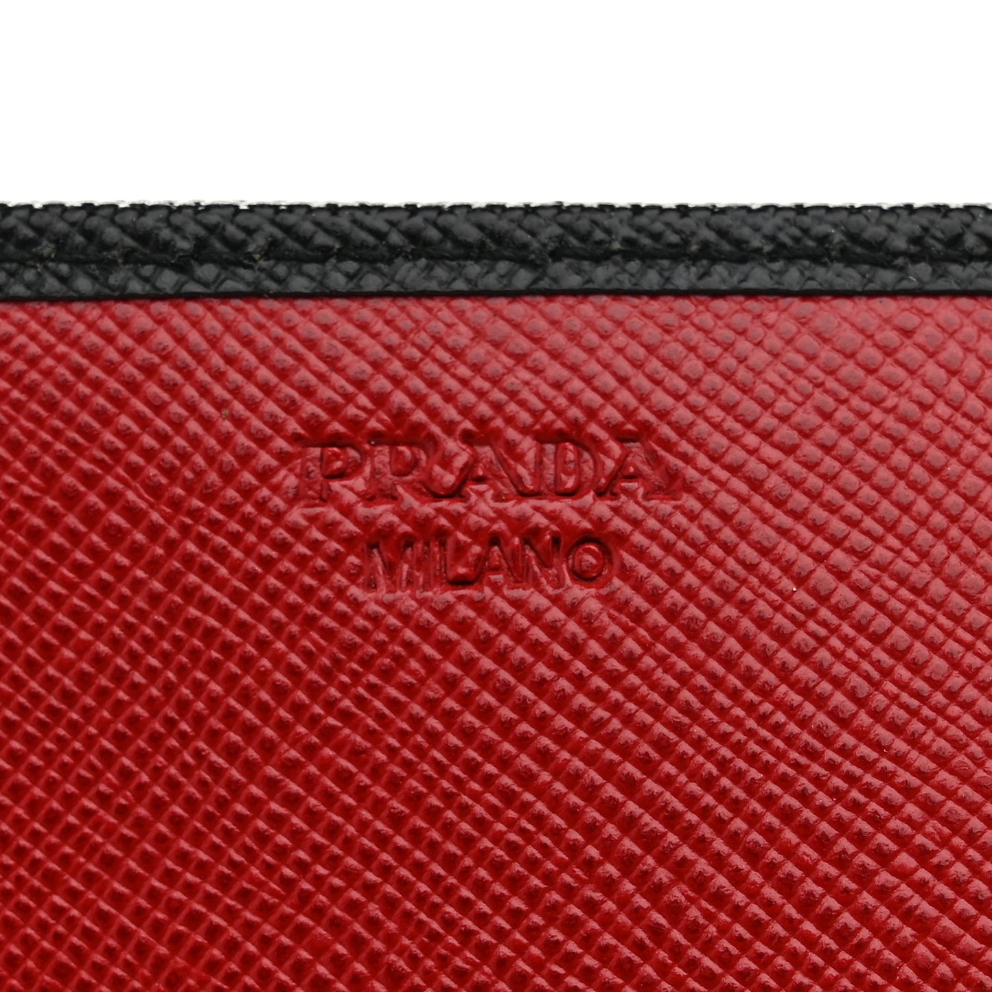 Saffiano Bi-Color Metal Continental Flap Travel Wallet Black Peonia