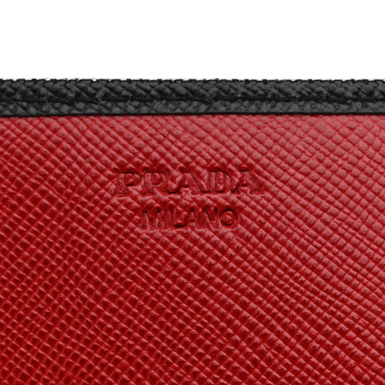 Prada Saffiano Bi-Color Metal Continental Flap Travel Wallet Black Peonia 6 of 7