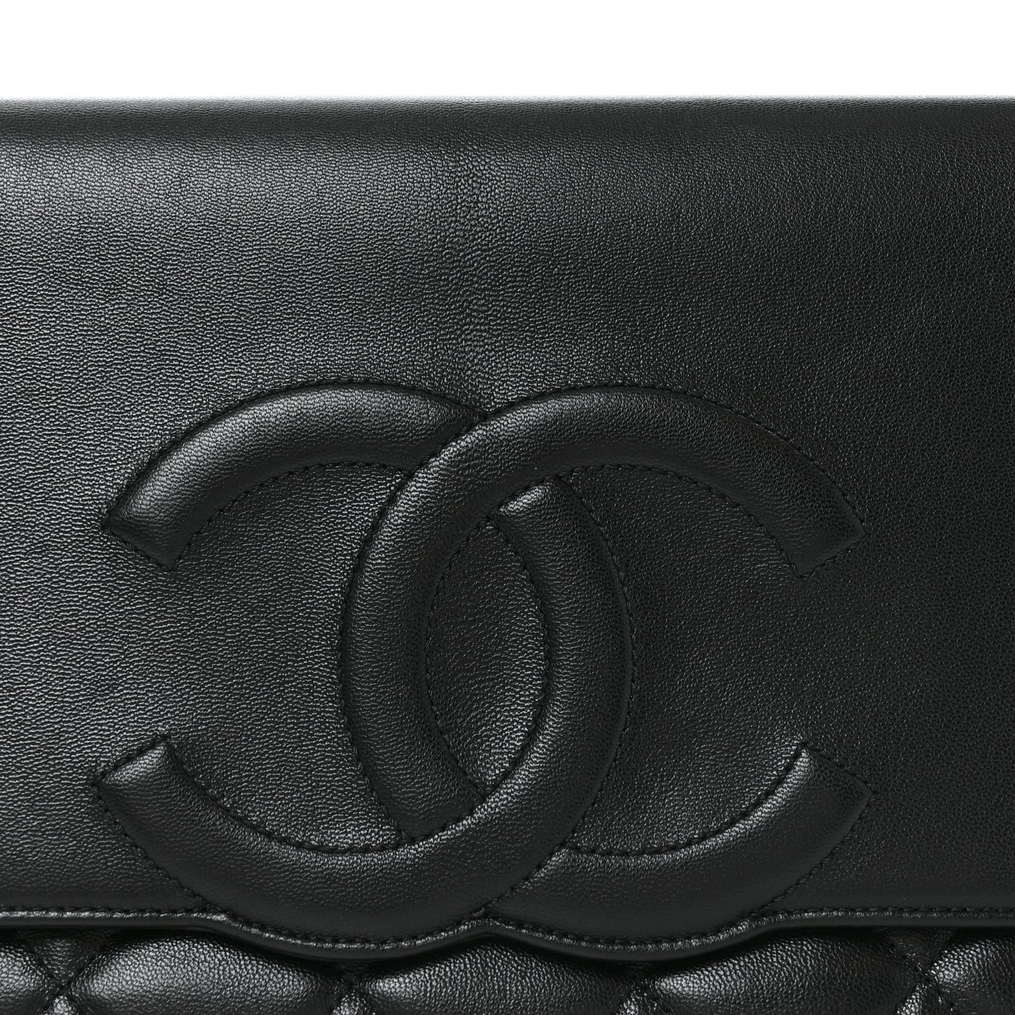 Goatskin Quilted Timeless CC Clutch Black