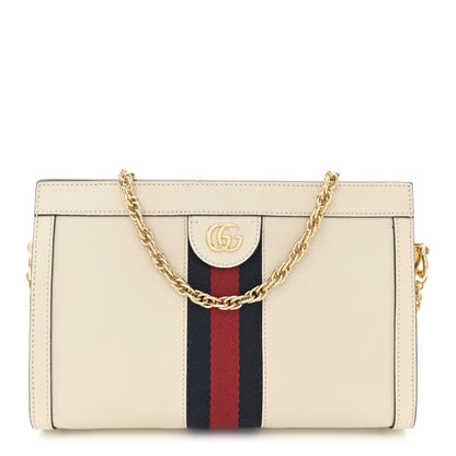 Gucci Textured Calfskin Web Small Ophidia Chain Shoulder Bag Mystic White 1 of 11