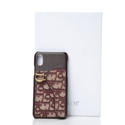 Christian Dior Oblique Calfskin Saddle iPhone X Case Bordeaux 6 of 7
