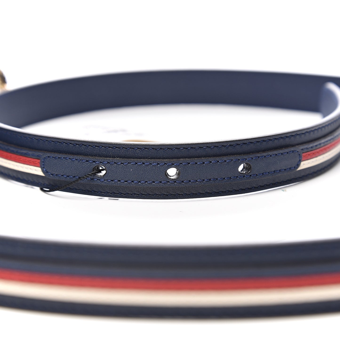 Calfskin Sylvie Stripe Torchon Double G 20mm Belt 95 38 Maritime Hibiscus Red Mystic White